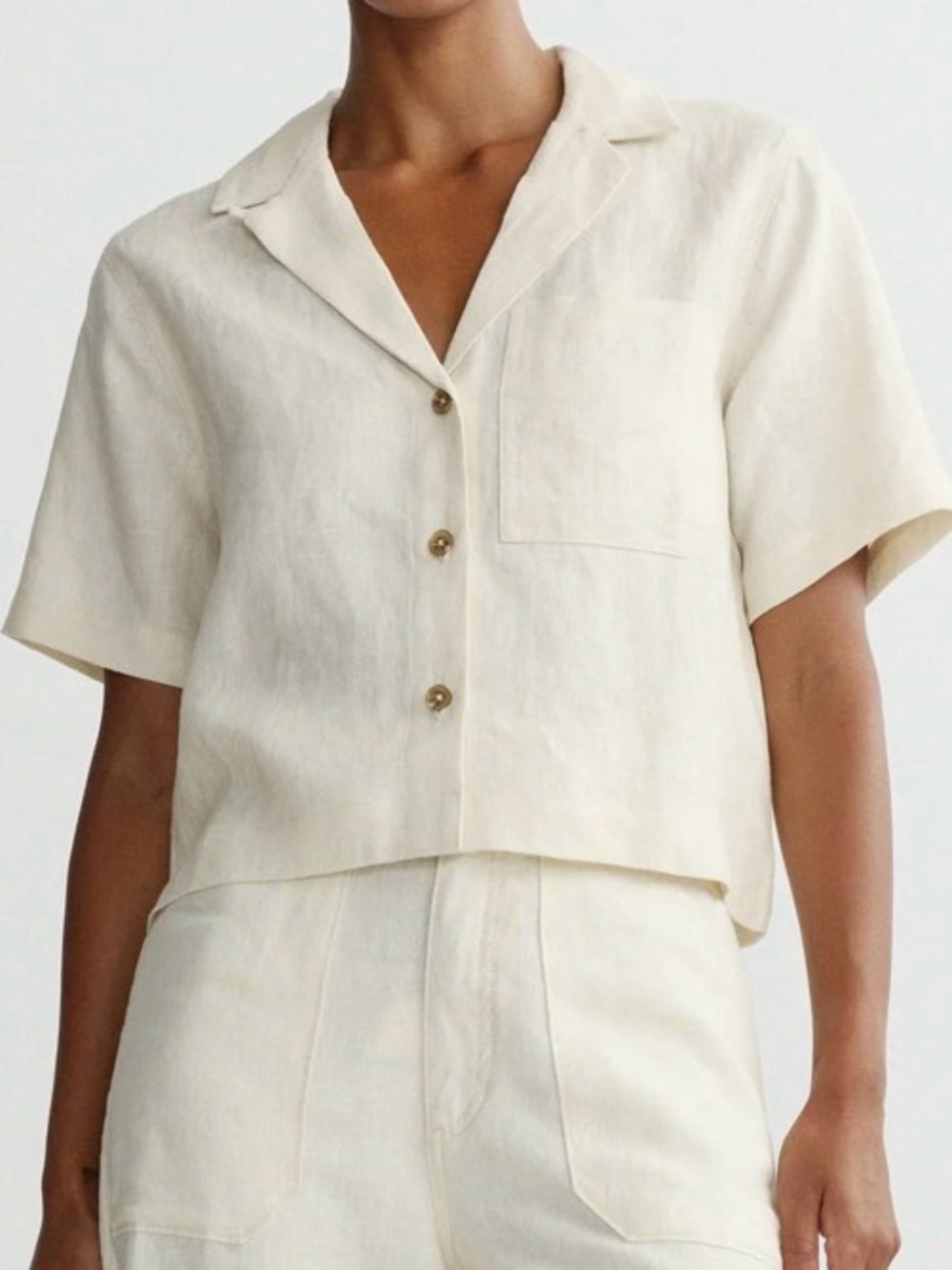DL1961 Hampton Short Sleeve Shirt in Flax Linen